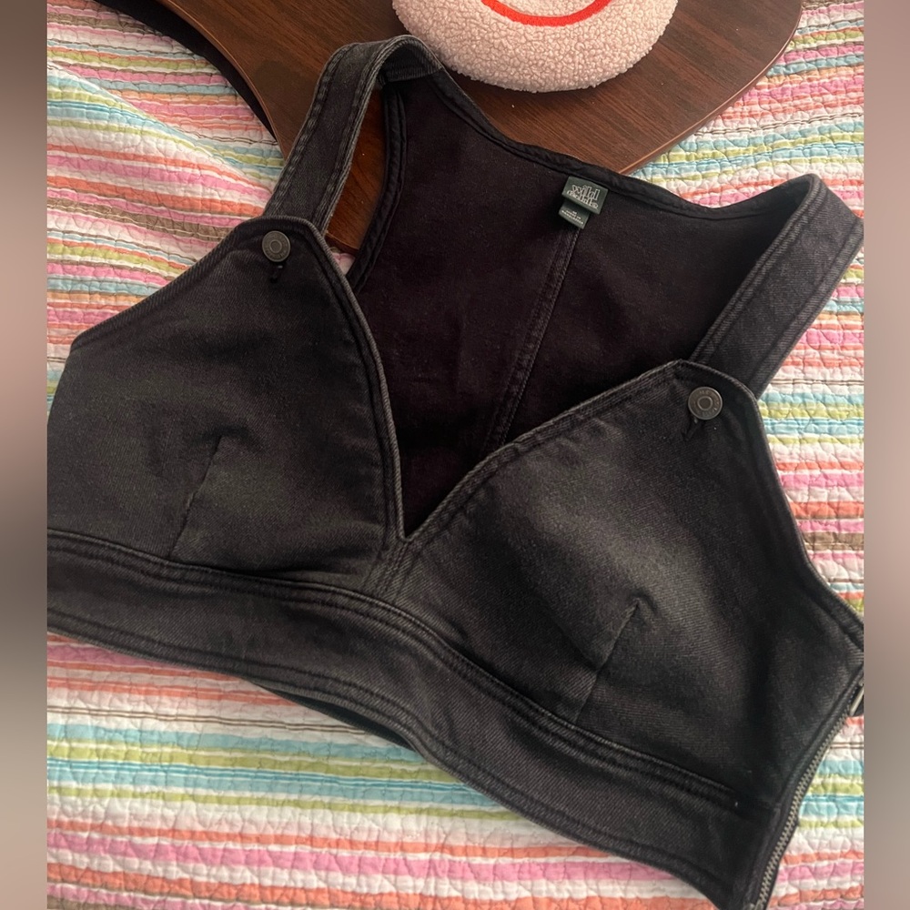 Black Denim Wild fable top/vest sz M